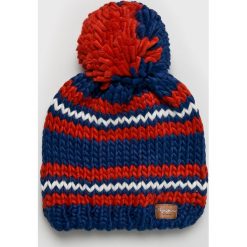 Pepe Jeans - Czapka. Brązowe czapki zimowe damskie Pepe Jeans, na zimę, z dzianiny. W wyprzedaży za 99,90 zł.