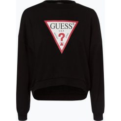Guess Jeans - Damska bluza nierozpinana, czarny. Czarne bluzy damskie Guess Jeans, l, z aplikacjami, z jeansu, bez rękawów, bez kaptura. Za 309,95 zł.