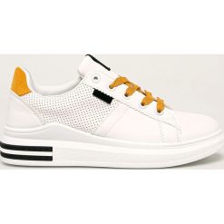Answear - Buty. Białe buty sportowe damskie ANSWEAR, bez wzorów, ze skóry ekologicznej, sportowe. Za 129,90 zł.