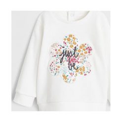 Mango Kids - Bluza dziecięca Heart 80-104 cm. Białe bluzy dziewczęce Mango Kids, z aplikacjami, z bawełny, bez rękawów, bez kaptura. Za 59,90 zł.