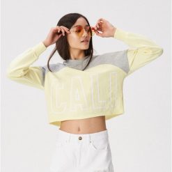 Bluza w bloki kolorów - Żółty. Żółte bluzy damskie Sinsay, s, bez wzorów, bez rękawów, bez kaptura. Za 49,99 zł.