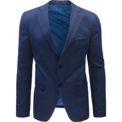 Marynarki męskie: Marynarka męska casual niebieska w kratę (mx0386)