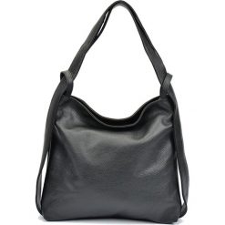 Shopper bag damskie: Skórzana torebka w kolorze czarnym – (D)40 x (S)36 cm