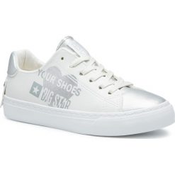 Sneakersy BIG STAR - EE274241 White/Silver. Szare półbuty damskie BIG STAR, na co dzień, bez wzorów, ze skóry ekologicznej, retro, bez obcasa, na płaskiej podeszwie, bez zapięcia. Za 109,00 zł.