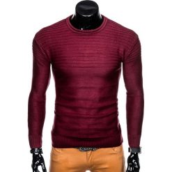 SWETER MĘSKI E136 - BORDOWY. Czerwone swetry klasyczne męskie marki Inny, m, klasyczne, z klasycznym kołnierzykiem. Za 29,99 zł.