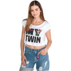 TWINSET Koszulka Biały. Białe koszulki damskie Twinset, xs, z nadrukiem, z bawełny, bez kołnierzyka. Za 381,95 zł.