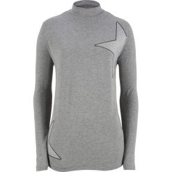 Shirt z gwiazdami bonprix szary melanż. Szare koszulki damskie bonprix, bez wzorów, bez kołnierzyka. Za 32,99 zł.