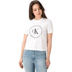 Calvin Klein Koszulka Biały. Białe koszulki damskie Calvin Klein, s, z nadrukiem, z bawełny, bez kołnierzyka. Za 192,95 zł.