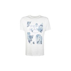 T-shirty z krótkim rękawem Pepe jeans PM506023 / New Sir. Białe t-shirty męskie Pepe Jeans, xl, bez wzorów, z jeansu, bez kołnierzyka, krótkie. Za 89,00 zł.