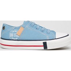 Big Star - Tenisówki dziecięce. Niebieskie trampki dziewczęce BIG STAR, bez wzorów, z materiału, bez zapięcia. W wyprzedaży za 59,90 zł.