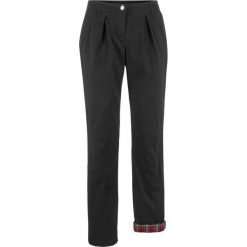Spodnie chino ocieplane bonprix czarny. Czarne spodnie damskie bonprix, bez wzorów. Za 149,99 zł.