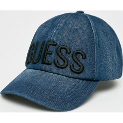 Guess Jeans - Czapka. Szare czapki męskie marki Guess Jeans, z aplikacjami, z bawełny. Za 189,90 zł.