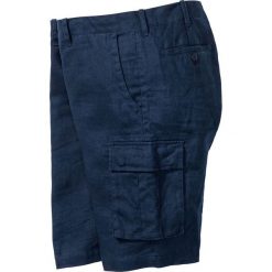 Bermudy lniane Loose Fit bonprix ciemnoniebieski. Niebieskie spodenki i szorty męskie bonprix, m, bez wzorów. Za 129,99 zł.