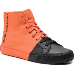Sneakersy CALVIN KLEIN JEANS - Iridea R7778 Orangeade/Black. Pomarańczowe sneakersy damskie Calvin Klein Jeans, z jeansu. W wyprzedaży za 299,00 zł.