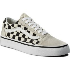 Tenisówki VANS - Old Skool VA38G127K (Checkerboard) Wht/Blk. Czarne półbuty męskie Vans, bez wzorów, ze skóry, bez zapięcia. W wyprzedaży za 219,00 zł.