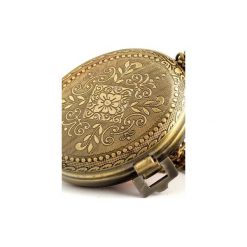 PUZDERKO I zegarek wisiorek na łańcuszku. Pomarańczowe zegarki damskie z aplikacjami, z materiału, eleganckie, zdobione. Za 109,00 zł.