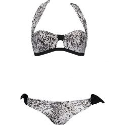 Stroje dwuczęściowe damskie: Bikini w kolorze szaro-białym