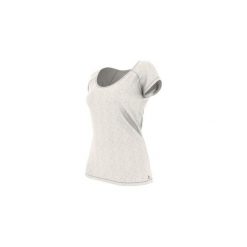 Koszulka krótki rękaw slim Gym & Pilates 500 damska. Brązowe koszulki damskie DOMYOS, xl, bez wzorów, z elastanu, bez kołnierzyka, z krótkim rękawem. Za 19,99 zł.