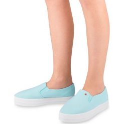 Tenisówki damskie Ideal Shoes X-2501 Niebieskie. Niebieskie trampki i tenisówki damskie Ideal Shoes, bez wzorów, z gumy, bez zapięcia. Za 29,00 zł.