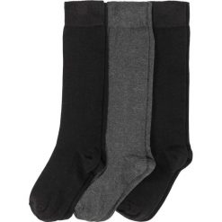 Podkolanówki (3 pary) bonprix czarny + antracytowy melanż. Czarne podkolanówki marki bonprix, melanż. Za 34,99 zł.