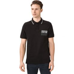 Versace Jeans Couture Polo Koszulka Czarny. Czarne podkoszulki męskie Versace Jeans Couture, l, bez wzorów, z bawełny, polo, bez rękawów. Za 390,95 zł.