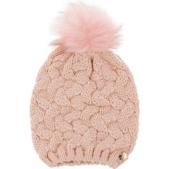 Czapka GUESS - AW7877 WOL01 BLS. Różowe czapki damskie marki Guess, z aplikacjami, z materiału. W wyprzedaży za 149,00 zł.