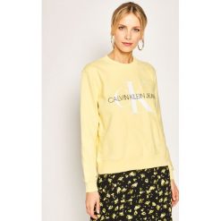 Bluza Calvin Klein Jeans J20J213480. Żółte bluzy damskie Calvin Klein Jeans, l, bez wzorów, z bawełny, bez rękawów, bez kaptura. Za 399,00 zł.