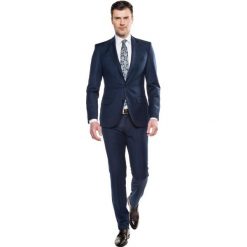 Garnitury: garnitur blavet 311 granatowy slim fit
