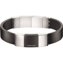 Calvin Klein Bransoletka Czarny. Czarne bransoletki męskie Calvin Klein, srebrne. Za 500,95 zł.