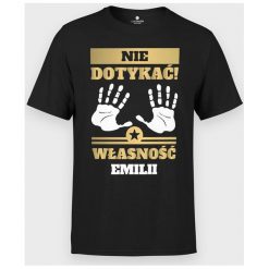 Koszulka Własność + Twoje imię. T-shirty chłopięce MegaKoszulki, z napisami, z bawełny, bez rękawów. Za 49,90 zł.
