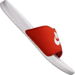 Czerwone Klapki Nike Benassi Jdi Slide M 343880-106. Czerwone klapki męskie Nike, w paski, z dzianiny. W wyprzedaży za 179,00 zł.