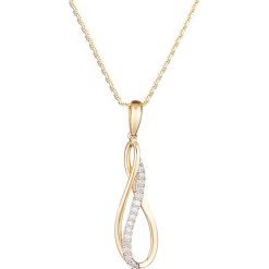 Złoty naszyjnik z diamentową zawieszką. Żółte naszyjniki damskie Diamond & Co, z diamentem, złote. W wyprzedaży za 417,95 zł.