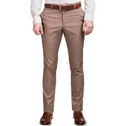 Spodnie GIORGIO SMEE000029. Brązowe spodnie męskie Giacomo Conti, s, bez wzorów, z elastanu, eleganckie. Za 259,00 zł.