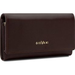Duży Portfel Damski GIOVANI - CE-007-D Brązowy. Pomarańczowe portfele damskie marki Giovani, bez wzorów, ze skóry. Za 139,00 zł.