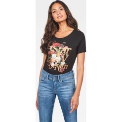 G-Star Raw - T-shirt. Szare bluzki damskie G-Star RAW, s, z nadrukiem, z bawełny, retro, z okrągłym kołnierzem. W wyprzedaży za 129,90 zł.
