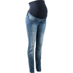 Dżinsy ciążowe SKINNY bonprix niebieski "stone”. Niebieskie jeansy damskie bonprix, z bawełny. Za 129,99 zł.