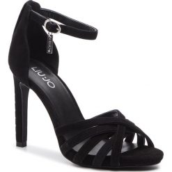 Sandały LIU JO - Bloom 10 S19081 P0021 Black 22222. Czarne klapki damskie marki Liu Jo, z aplikacjami, ze skóry, bez obcasa, na obcasie. Za 689,00 zł.
