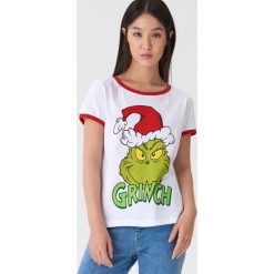 Koszulka z nadrukiem Grinch - Biały. Białe koszulki damskie House, xl, z nadrukiem, bez kołnierzyka, bez rękawów. Za 49,99 zł.