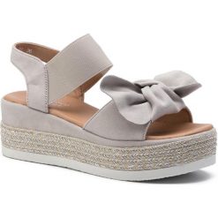 Espadryle JENNY FAIRY - WS19013-01 Grey. Szare espadryle damskie Jenny Fairy, z aplikacjami, ze skóry ekologicznej, bez obcasa, na obcasie. Za 79,99 zł.