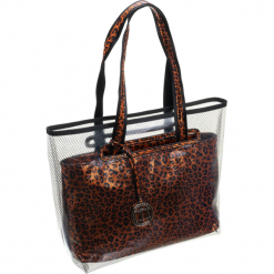Torebka shopper bag transparentna w cętki Monnari 2940 brąz. Torby damskie na zakupy Monnari, z aplikacjami, ze skóry ekologicznej, zdobione, bez dodatków. Za 139,00 zł.