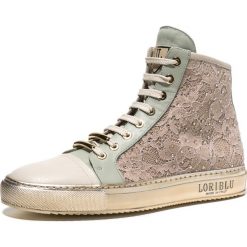 Trampki i Sneakersy Loriblu. Różowe trampki i tenisówki damskie Loriblu, w koronkowe wzory, ze skóry, na sznurówki. Za 2040,00 zł.