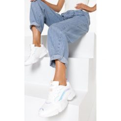 Biało-Srebrne Sneakersy Kelatheis. Białe buty sportowe damskie Born2be, bez wzorów, sportowe. Za 109,99 zł.