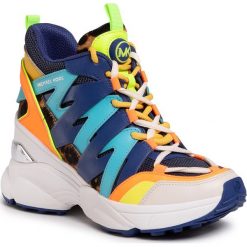 Sneakersy MICHAEL MICHAEL KORS - Issa Trainer 43R0ISFS6D Navy Multi. Niebieskie półbuty damskie MICHAEL Michael Kors, na co dzień, bez wzorów, ze skóry ekologicznej, bez obcasa, na płaskiej podeszwie, bez zapięcia. W wyprzedaży za 619,00 zł.
