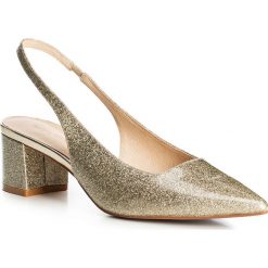 Buty damskie. Żółte baleriny damskie Wittchen, bez wzorów, ze skóry, wizytowe, bez obcasa, na obcasie. W wyprzedaży za 299,90 zł.