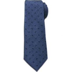 Stylowy Krawat Męski w Drobny Wzór Paisley -6,5cm- Chattier, Granatowy KRCH0975. Niebieskie krawaty męskie Chattier, bez wzorów, z tkaniny, eleganckie. Za 39,00 zł.