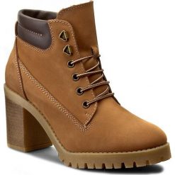 Botki GOLD&GOLD - W127 Kisha Cuoio Tdm. Brązowe botki damskie na obcasie marki OLAIAN, ze skóry, na średnim obcasie. W wyprzedaży za 199,00 zł.
