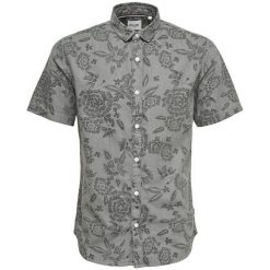 Only&Sons Koszula Męska Trop Ss Flower Aop Denim Shirt Grey Pinstripe (Rozmiar Xl). Szare koszule męskie marki Only&Sons, na wiosnę, xl, bez wzorów, z denimu, bez kołnierzyka, bez rękawów. W wyprzedaży za 94,00 zł.