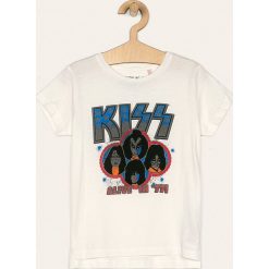 Kids Only - T-shirt dziecięcy 122-164 cm. Szare bluzki dziewczęce Kids Only, z nadrukiem, z bawełny, z okrągłym kołnierzem, z krótkim rękawem, krótkie, bez kaptura. W wyprzedaży za 49,90 zł.