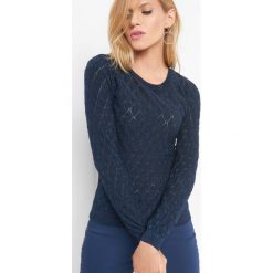 Sweter z metaliczną nitką. Niebieskie swetry klasyczne damskie Orsay, s, z dzianiny. Za 89,99 zł.