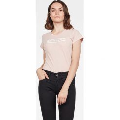 G-Star Raw - Top. Różowe bluzki damskie G-Star RAW, s, z nadrukiem, z bawełny, z okrągłym kołnierzem. W wyprzedaży za 99,90 zł.